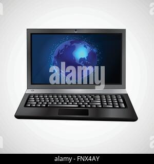 Laptop vettore isolato su sfondo bianco Illustrazione Vettoriale