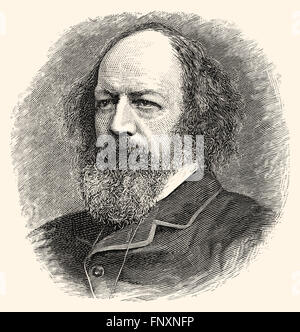 Alfred Tennyson, primo Baron Tennyson, 1809-1892, un poeta inglese dell'epoca vittoriana Foto Stock