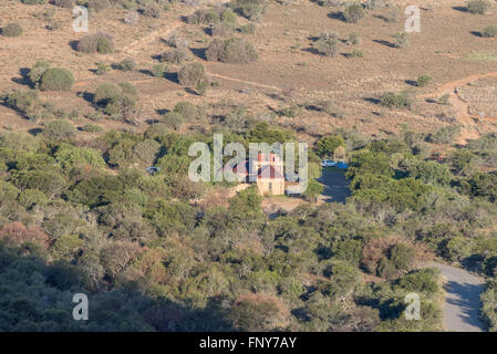 MOUNTAIN ZEBRA NATIONAL PARK, SUD AFRICA - 16 febbraio 2016: una vista dell'abluzione blocco e campeggio Foto Stock