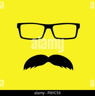 I baffi e occhiali illustrazione vettoriale. Appartamento icone di stile Illustrazione Vettoriale