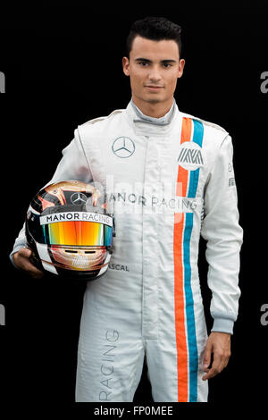 Albert Park di Melbourne, Australia. Xvii Mar, 2016. Pascal Wehrlein (GER) #94 dalla Manor Racing al driver" Portrait Session prima del 2016 Australian Formula One Grand Prix all'Albert Park di Melbourne, Australia. Sydney bassa/Cal Sport Media/Alamy Live News Foto Stock