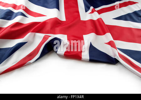 Union Jack flag su sfondo semplice Foto Stock
