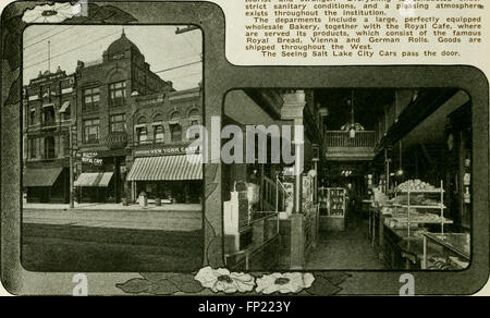Questo libro del 1905 offre un resoconto visivo e descrittivo di un tour attraverso Salt Lake City, mostrando i punti di riferimento principali e le viste panoramiche viste dalle auto di osservazione della compagnia americana di auto e pullman. Il libro mette in evidenza le attrazioni della città, offrendo ai turisti dei primi anni del XX secolo uno sguardo sull'architettura, la cultura e il paesaggio della città. Foto Stock