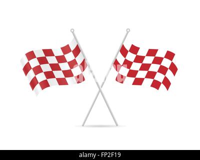 Illustrazione della red bandiere a scacchi isolato su uno sfondo bianco. Illustrazione Vettoriale