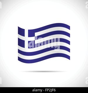 Illustrazione della bandiera della Grecia isolata su uno sfondo bianco. Illustrazione Vettoriale