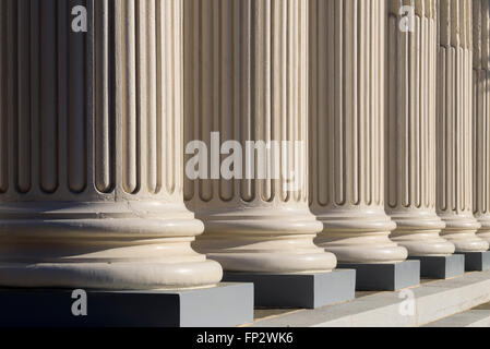 Pilastri e colonne di vecchi Davidson County Courthouse Lexington North Carolina Foto Stock