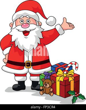 Santa con doni Illustrazione Vettoriale