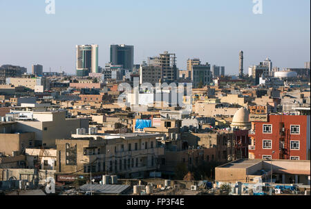Vista su Erbil, l Iraq dalla cittadella vecchia Foto Stock