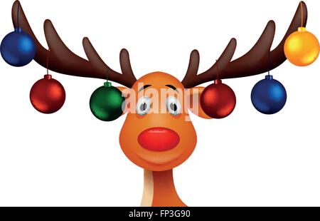 Cervo con palla di Natale Illustrazione Vettoriale