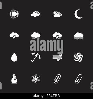 [JPEG] bianco semplice piatto meteo icon set per il web, UI ed infografico e le applicazioni per dispositivi mobili Illustrazione Vettoriale