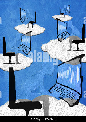 Il cloud computing concetto illustrazione digitale Foto Stock