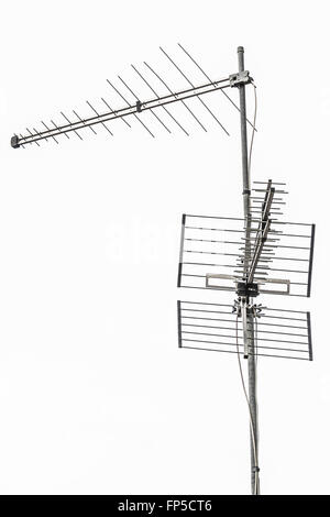 Vecchio televisore ricevitore antenna Foto Stock