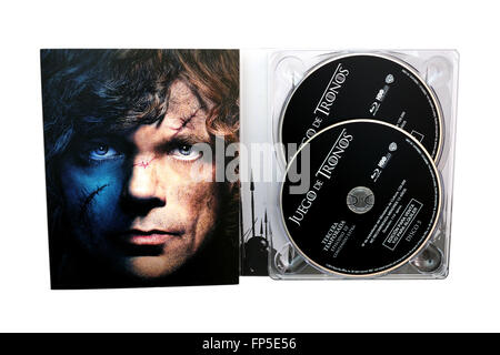 Gioco di troni, televisione serie creata per HBO, su Blu-ray disc edition, con Tyrion Lannister. Foto Stock