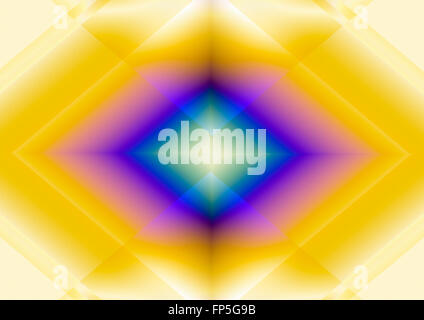 Di colore giallo brillante sullo sfondo di un arcobaleno piazze Foto Stock