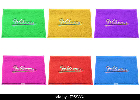 Benvenuto capet porta isolata su sfondo bianco. Foto Stock