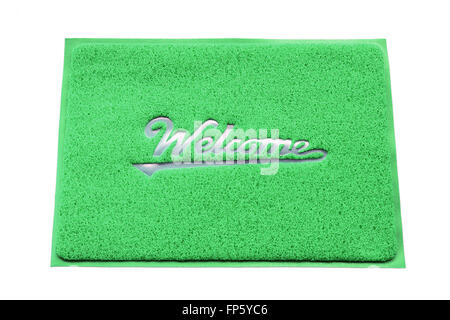 Benvenuto capet porta isolata su sfondo bianco. Foto Stock