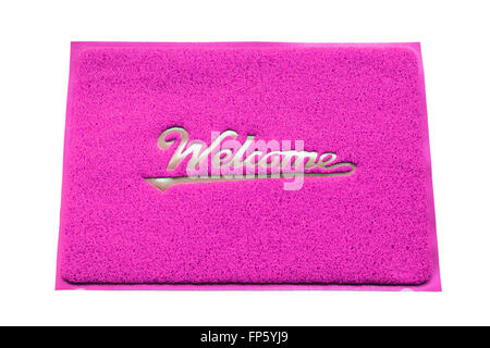 Benvenuto capet porta isolata su sfondo bianco. Foto Stock