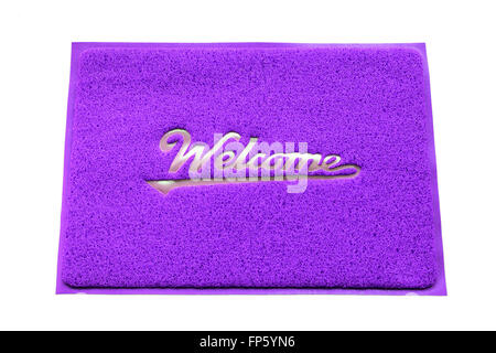 Benvenuto capet porta isolata su sfondo bianco. Foto Stock