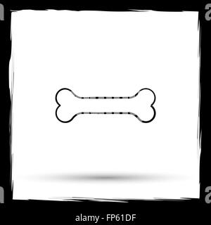 Icona di osso. Pulsante Internet su sfondo bianco. Schema di progettazione imitando il pennello. Foto Stock