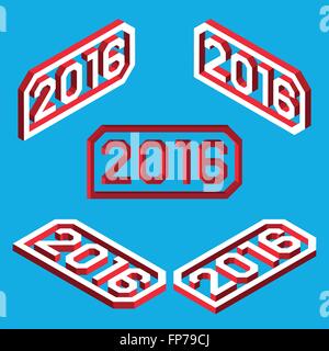 Vista isometrica 2016 carattere vettoriale Illustrazione Vettoriale
