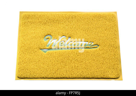 Benvenuto capet porta isolata su sfondo bianco. Foto Stock