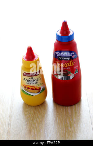 Masterfood mite senape americana Colway e salsa di pomodoro Foto Stock