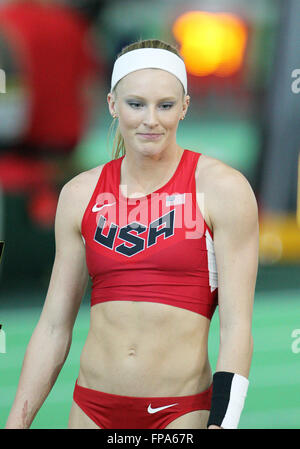 Marzo 17, 2016: Sandi Morris compete nel mondo 2016 Track & Field campionati a Centro Convegni Oregon, Portland, O. Larry C. Lawson/CSM Foto Stock