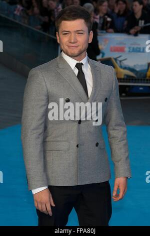 Londra, Regno Unito. Il 17 marzo 2016. Taron Egerton a livello europeo Premiere del film dell'Eddie l'aquila" a Londra, 17.03.2016 Credito: dpa picture alliance/Alamy Live News Foto Stock