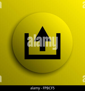 Icona di caricamento. Il giallo pulsante internet. Foto Stock
