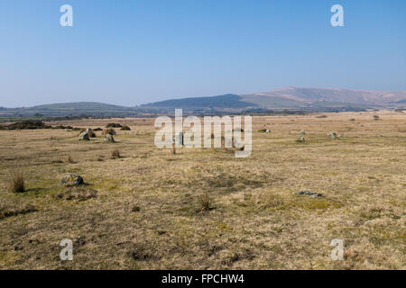 Gors Fawr stone circle, Preseli Hills, Pembrokeshire, Wales, Regno Unito Foto Stock