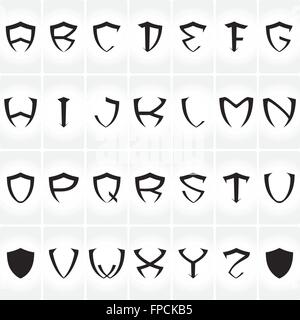 Font dello schermo, alfabeto. Loghi set. Vettore Illustrazione Vettoriale