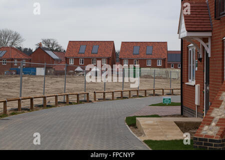 Nuovo alloggiamento dello sviluppo. Sito vergine. Hoveton. Wroxham. Norfolk. Foto Stock