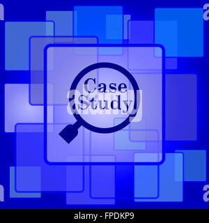 Caso di studio icona. Pulsante Internet su sfondo astratto. Foto Stock