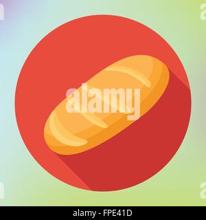 Pane piatto ombra lunga Illustrazione Vettoriale