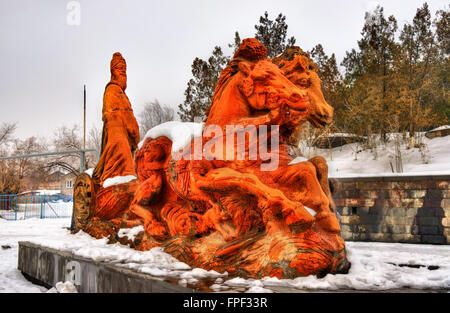 Re Argishtis mi statua di Erebuni fortezza Foto Stock