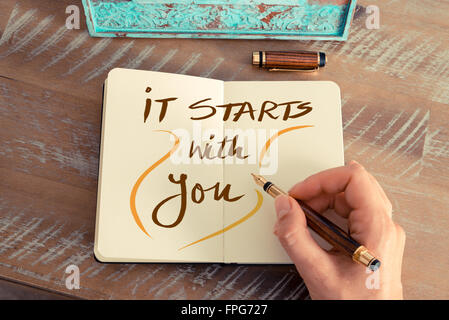 Il testo scritto a mano inizia con voi il successo del business concept Foto Stock