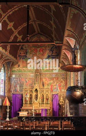 Altare Maggiore della Basilica del Sangue Sacro a Bruges, Belgio Foto Stock