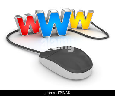 Www internet concetto , questo è un computer generato e l'immagine 3D rappresentata. Foto Stock