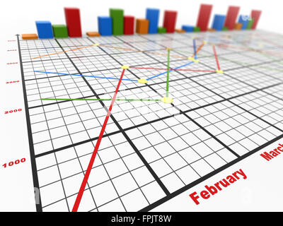Diagramma di Business , questo è un computer generato e rendering 3d'immagine. Foto Stock