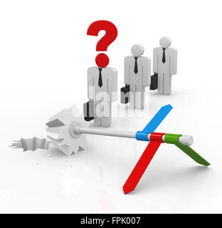 Incrinato cartello stradale , questo è un computer generato e l'immagine 3D rappresentata. Foto Stock