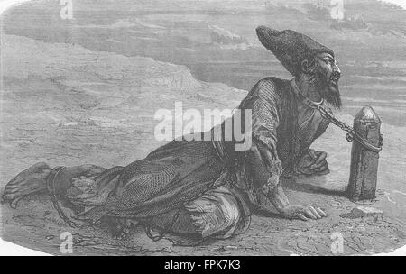 ROGUES: West Turkestan: prigioniero persiano, antica stampa 1880 Foto Stock