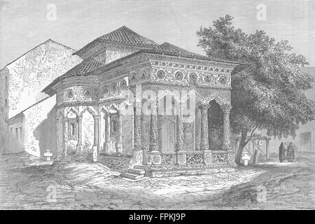 ROMANIA: danubiano principati: Chiesa, Bucarest, antica stampa 1880 Foto Stock