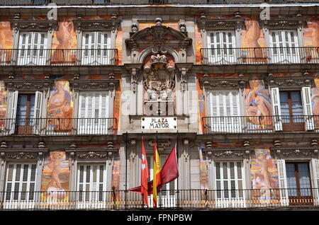 Casa de la Panaderia su Plaza Mayor di Madrid in Spagna Foto Stock