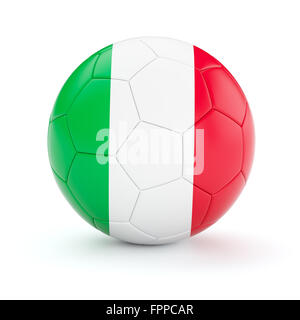 Calcio pallone con bandiera dell'Italia Foto Stock