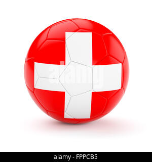 Calcio pallone con bandiera della Svizzera Foto Stock