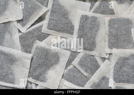 Full frame di immagine di una pila di Earl Grey bustine di tè Foto Stock