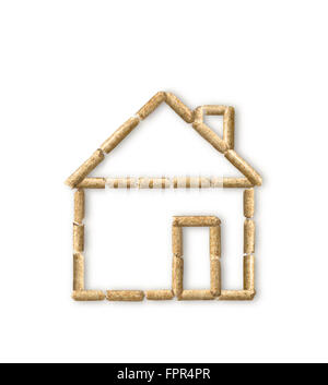 Eco casa fatta di pellet di legno Foto Stock