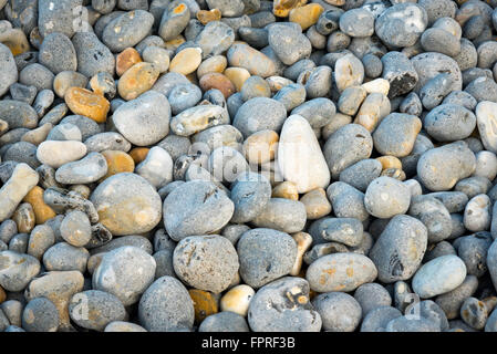 Raccolta di peebles sul lungomare di SHERINGHAM Foto Stock