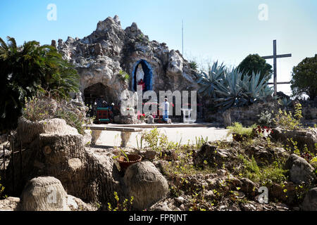 La Madonna della Grotta di Lourdes in Rio Grande città, Texas. Foto Stock