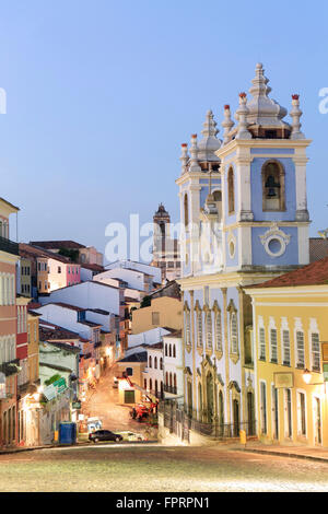 La Unesco elencati coloniale portoghese cuore di Salvador di Bahia con la Chiesa Afro-brasiliana del Terzo Ordine di Nostra Signora del Rosario Foto Stock